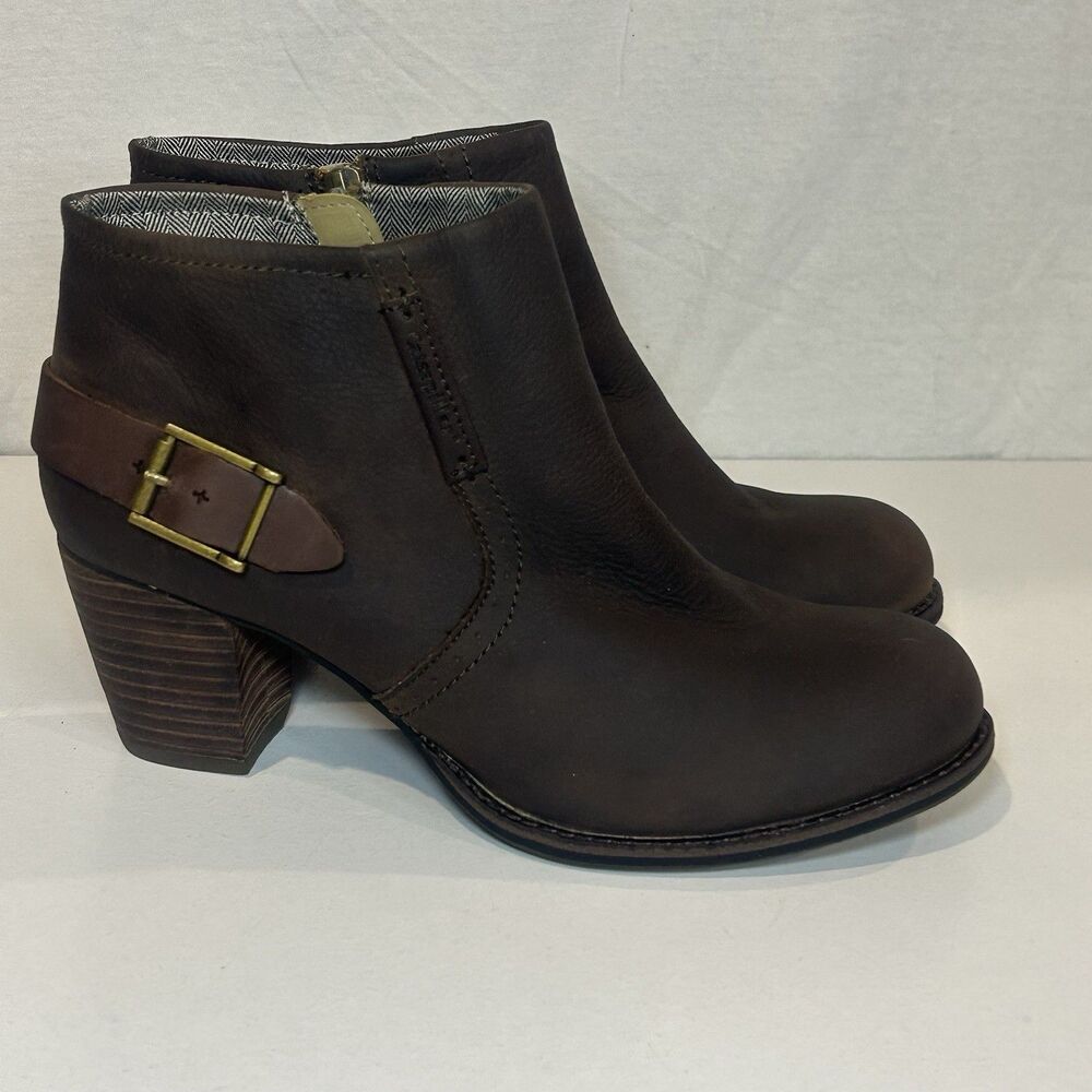 Caterpillar‎ CAT Womens Annette Ankle Boots Booties Brown Leather Sz 10 Biker